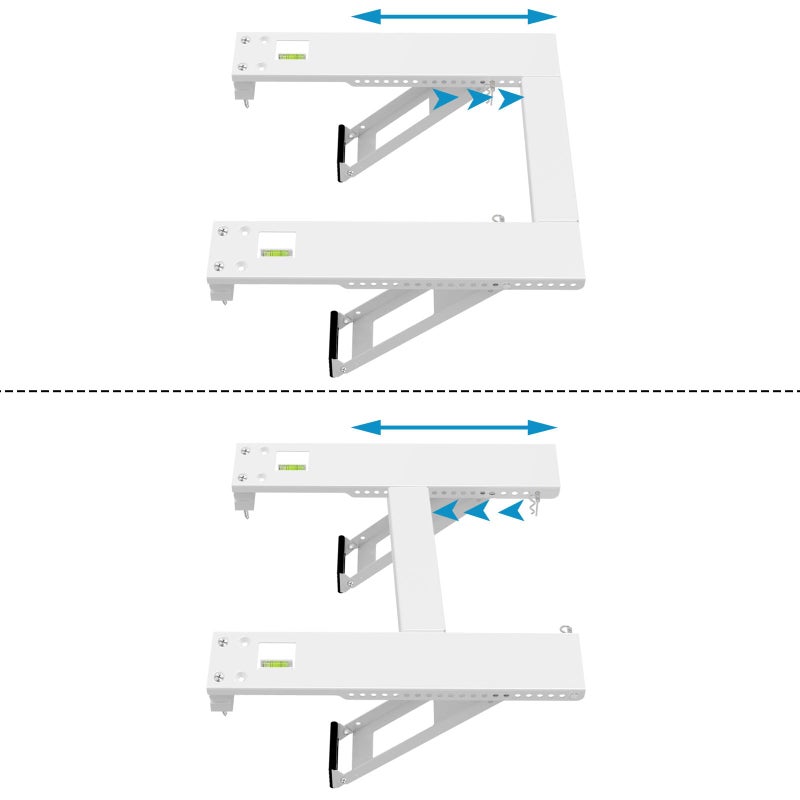 Qualward Air Conditioner Bracket Window AC Support Brackets - Heavy Duty with 2 Arms, Up to 180 lbs for 12000 to 24000 BTU AC Units- Fits Single Or Double Hung Windows - Image 4